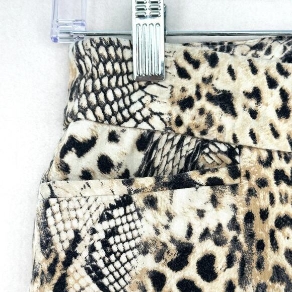 Chico's Pants Women Size 8 Multicolor Slim Fit Stretch Leopard Print 60 Rayon - Picture 6 of 14